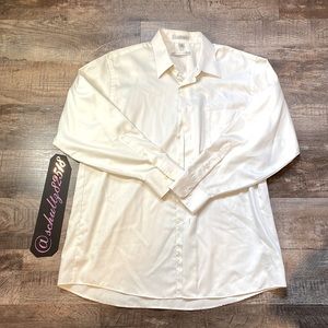 Off white sateen dress shirt